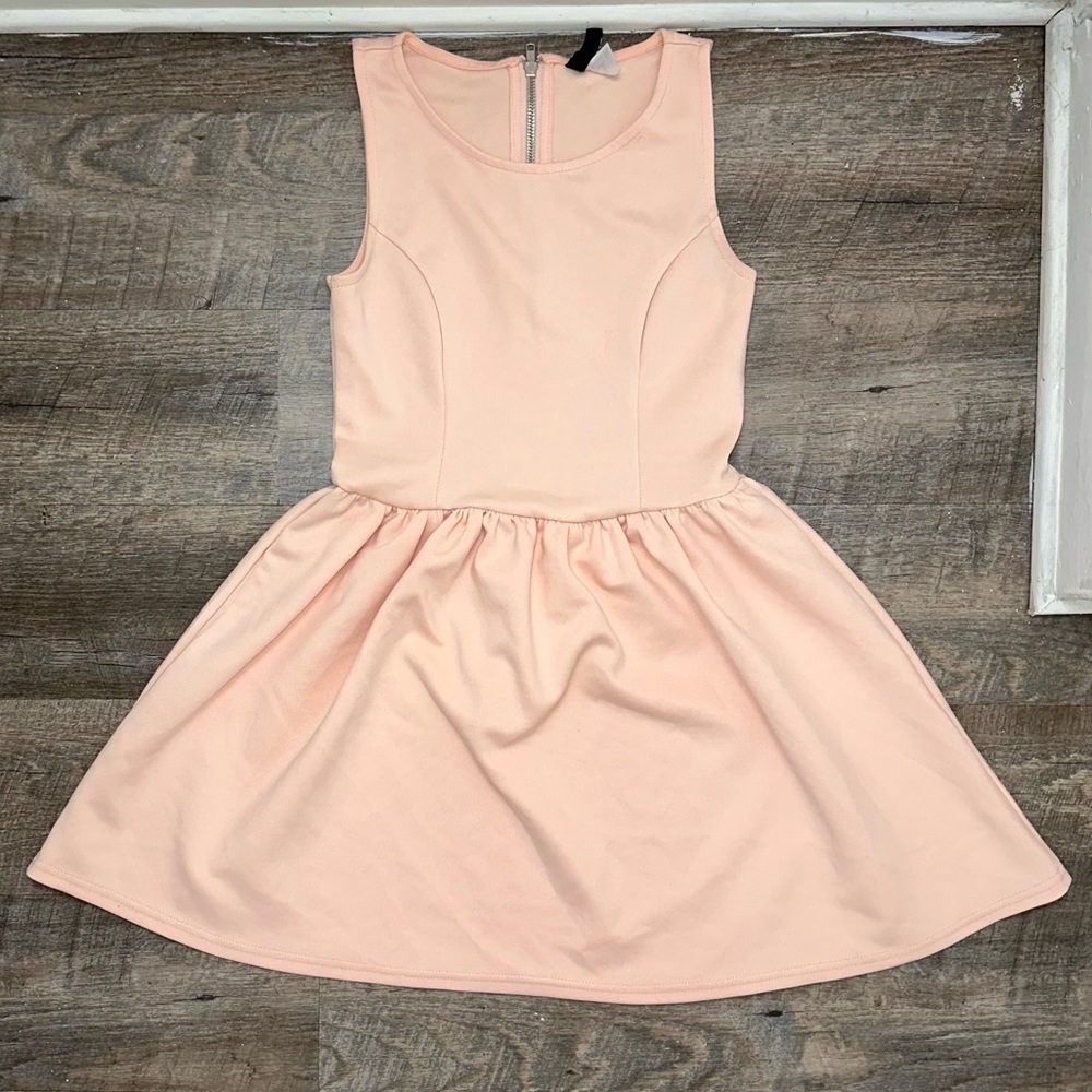 H&M DIVIDED Baby Pink Mini Skater Dress- Size 4 - Picture 6 of 7